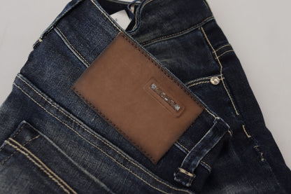 Jeans en coton slim fit pour femme, bleu lavé, Acht.