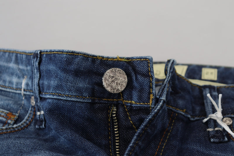 Acht Blue Washed Cotton Slim Fit Women's Denim Jeans