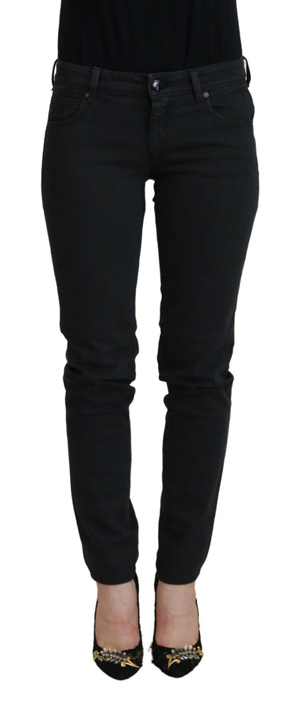 Jean slim en coton noir pour femme Ermanno Scervino