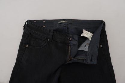 Jean slim en coton noir pour femme Ermanno Scervino