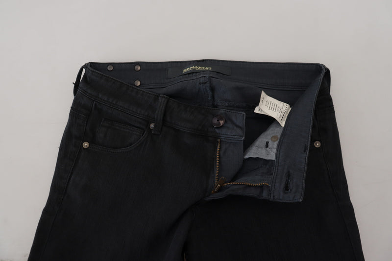Ermanno Scervino Jeans Femme Slim Fit Noir en Coton