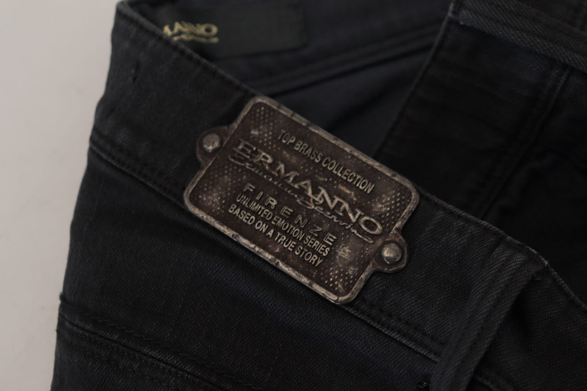 Ermanno Scervino Jeans Femme Slim Fit Noir en Coton