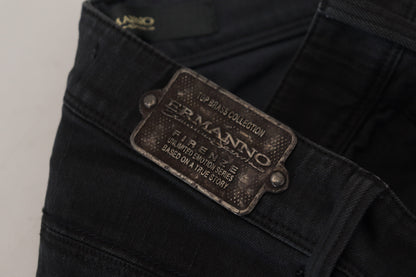 Jean slim en coton noir pour femme Ermanno Scervino