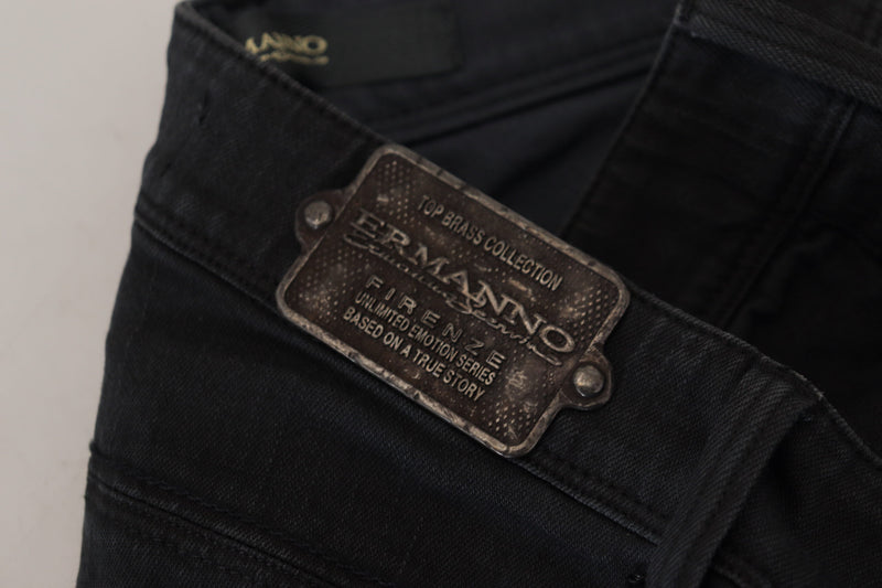Ermanno Scervino Jeans Femme Slim Fit Noir en Coton