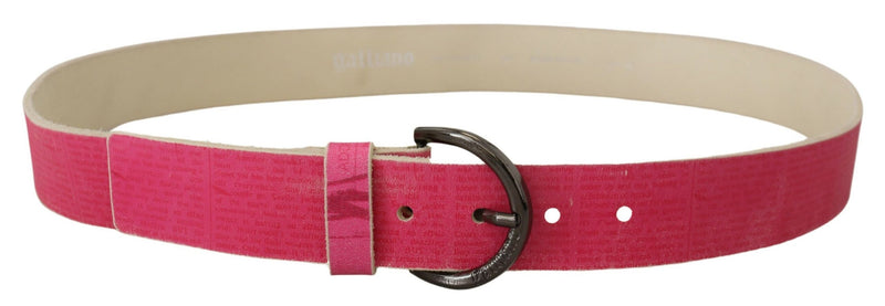 Ceinture à boucle ronde en cuir rose John Galliano