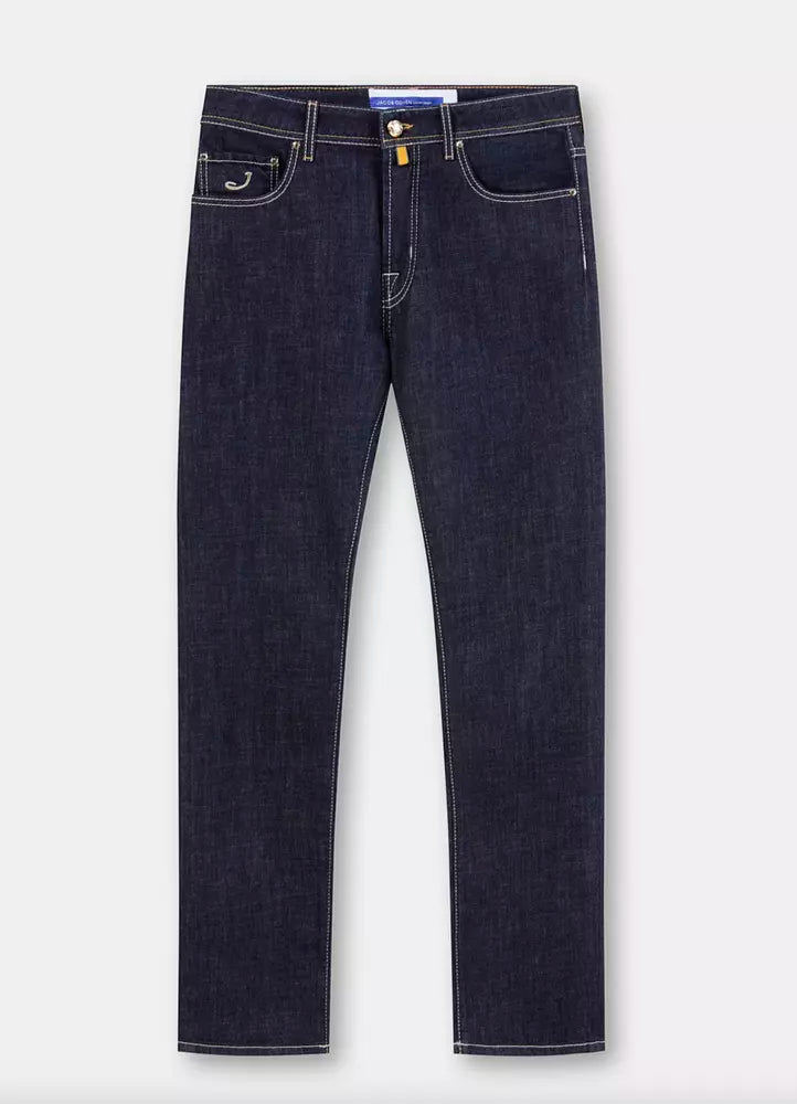 Jean en coton bleu Jacob Cohen pour homme avec une coupe droite
