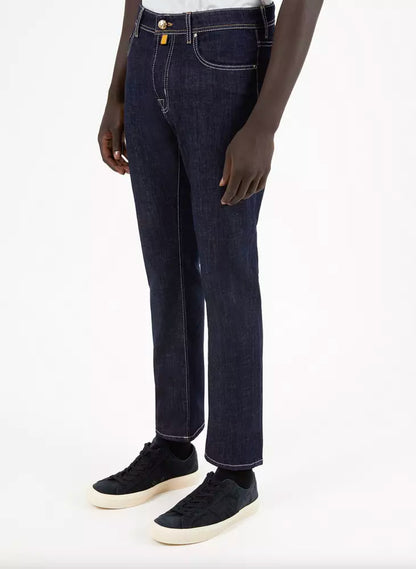 Jean en coton bleu Jacob Cohen pour homme avec une coupe droite