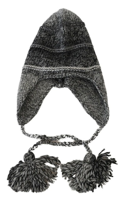 Bonnet en tricot polaire gris chaud avec cache-oreilles Dolce & Gabbana
