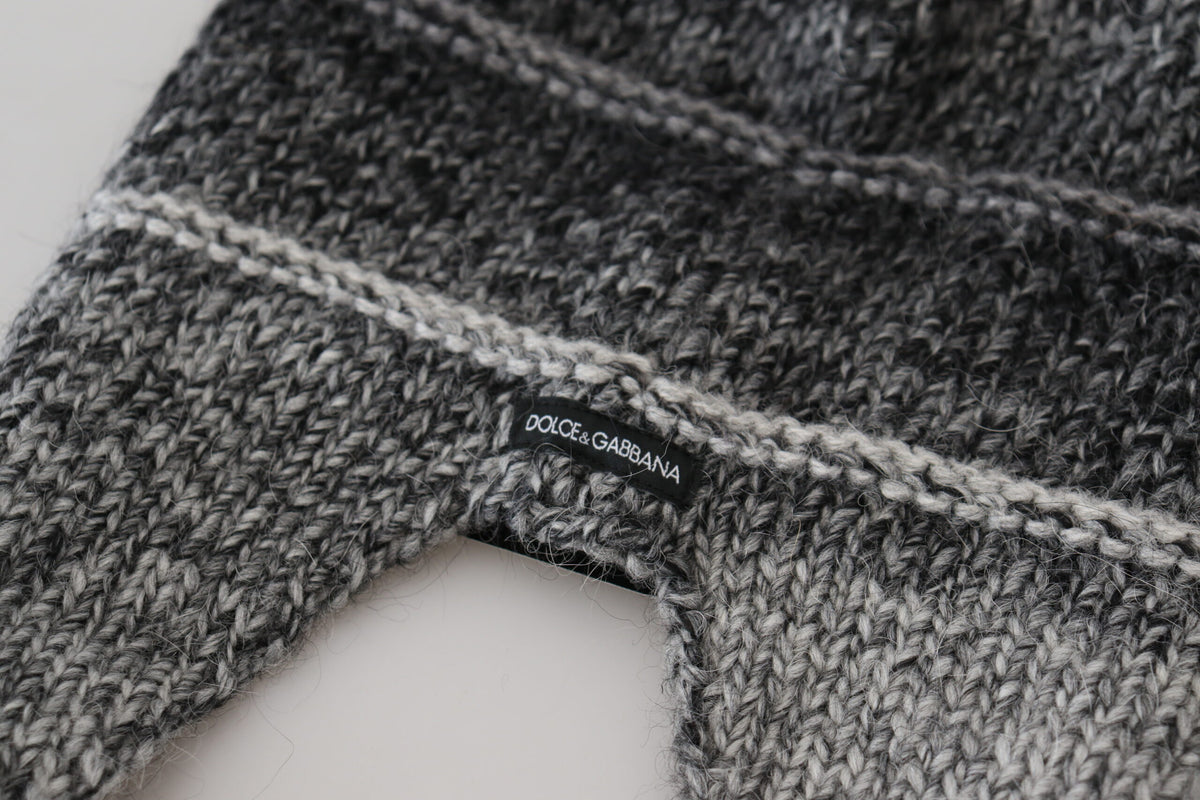 Bonnet en tricot polaire gris chaud avec cache-oreilles Dolce & Gabbana