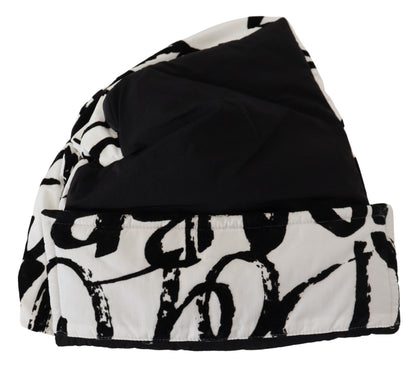 Bonnet d'hiver Dolce & Gabbana en nylon blanc imprimé pour femme