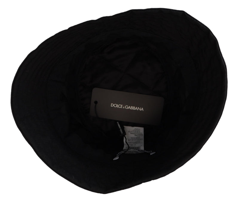 Dolce & Gabbana Black Nylon Bucket Cap Hat