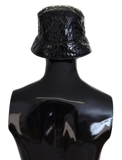 Chapeau bob en similicuir matelassé noir Dolce & Gabbana pour femme
