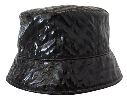 Chapeau bob en similicuir matelassé noir Dolce & Gabbana pour femme
