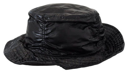 Chapeau bob en similicuir matelassé noir Dolce & Gabbana pour femme