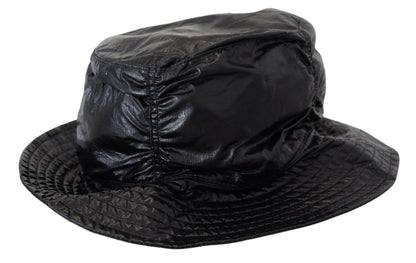 Chapeau bob en similicuir matelassé noir Dolce & Gabbana pour femme
