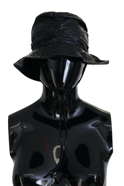 Chapeau bob en similicuir matelassé noir Dolce & Gabbana pour femme