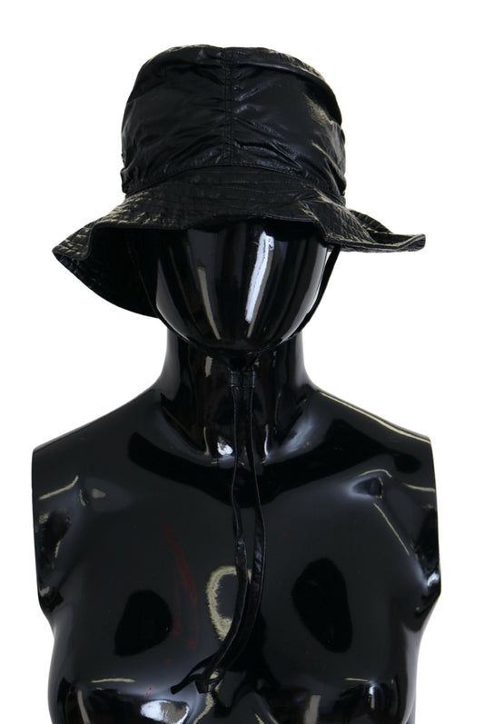 Chapeau bob en similicuir matelassé noir Dolce & Gabbana pour femme