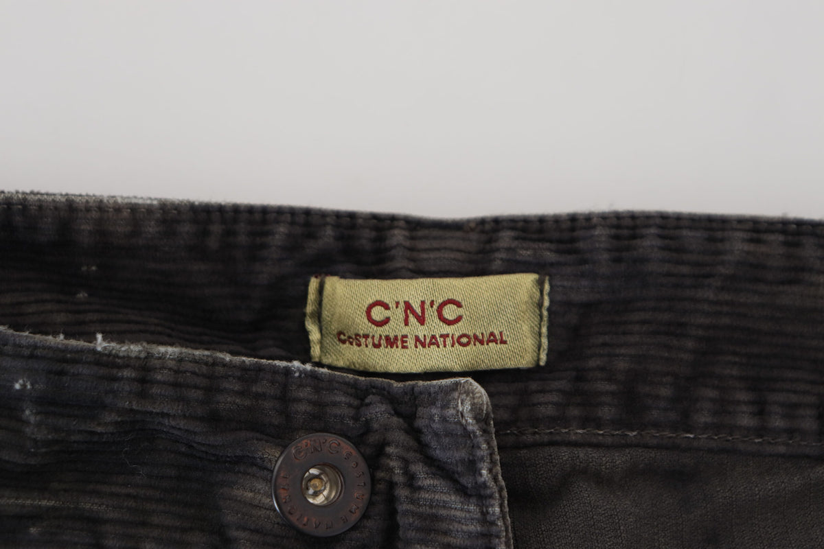 Costume National - Jeans décontractés en sergé de coton gris pour homme