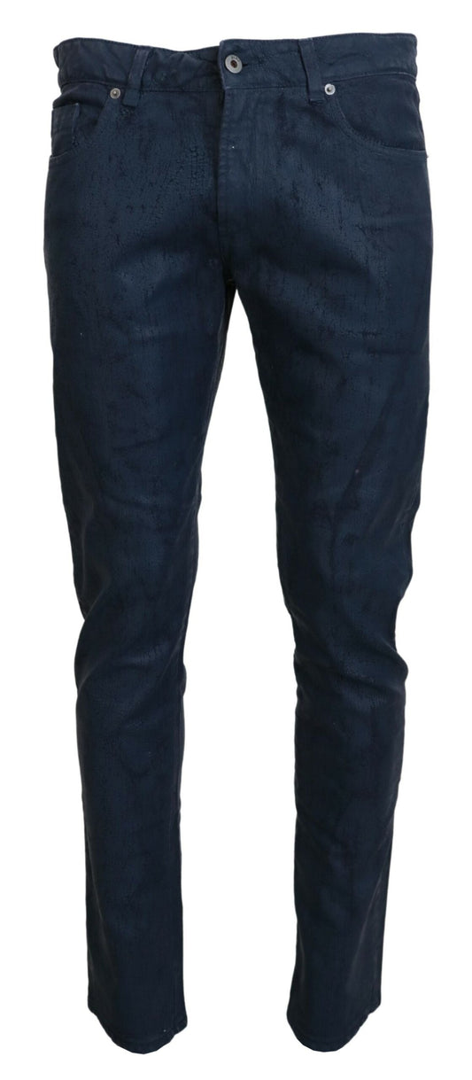 Exte Blauwe Katoenen Tapered Slim Fit Casual Jeans voor Heren