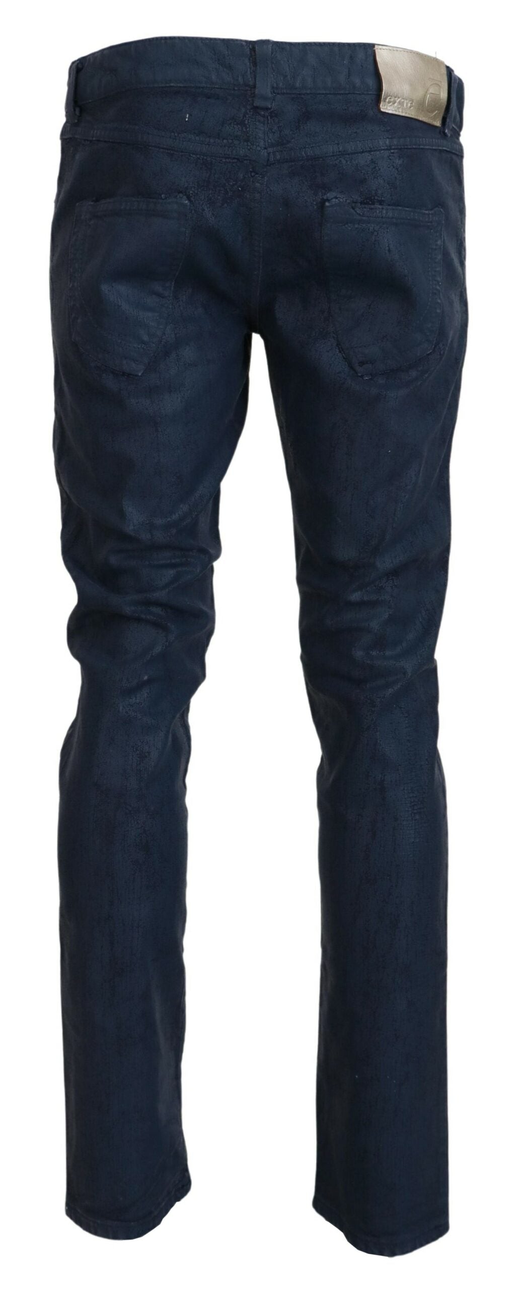 Jeans en jean décontracté pour homme, coupe fuselée et slim, en coton bleu Exte.