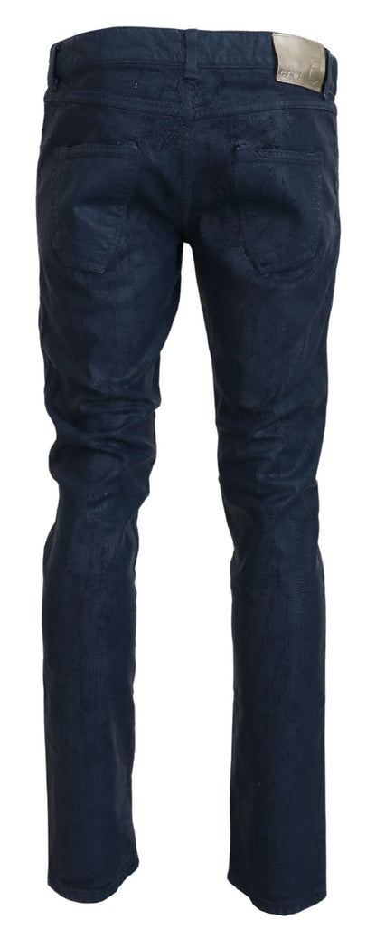 Exte Blauwe Katoenen Tapered Slim Fit Casual Jeans voor Heren