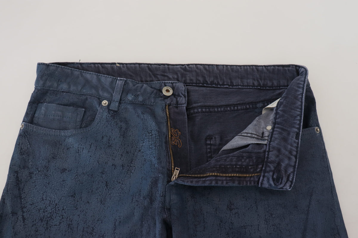 Jeans en jean décontracté pour homme, coupe fuselée et slim, en coton bleu Exte.