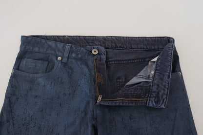 Exte Blauwe Katoenen Tapered Slim Fit Casual Jeans voor Heren