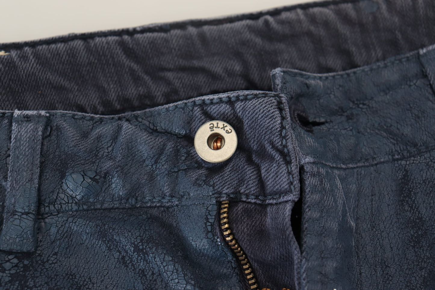 Exte Blauwe Katoenen Tapered Slim Fit Casual Jeans voor Heren