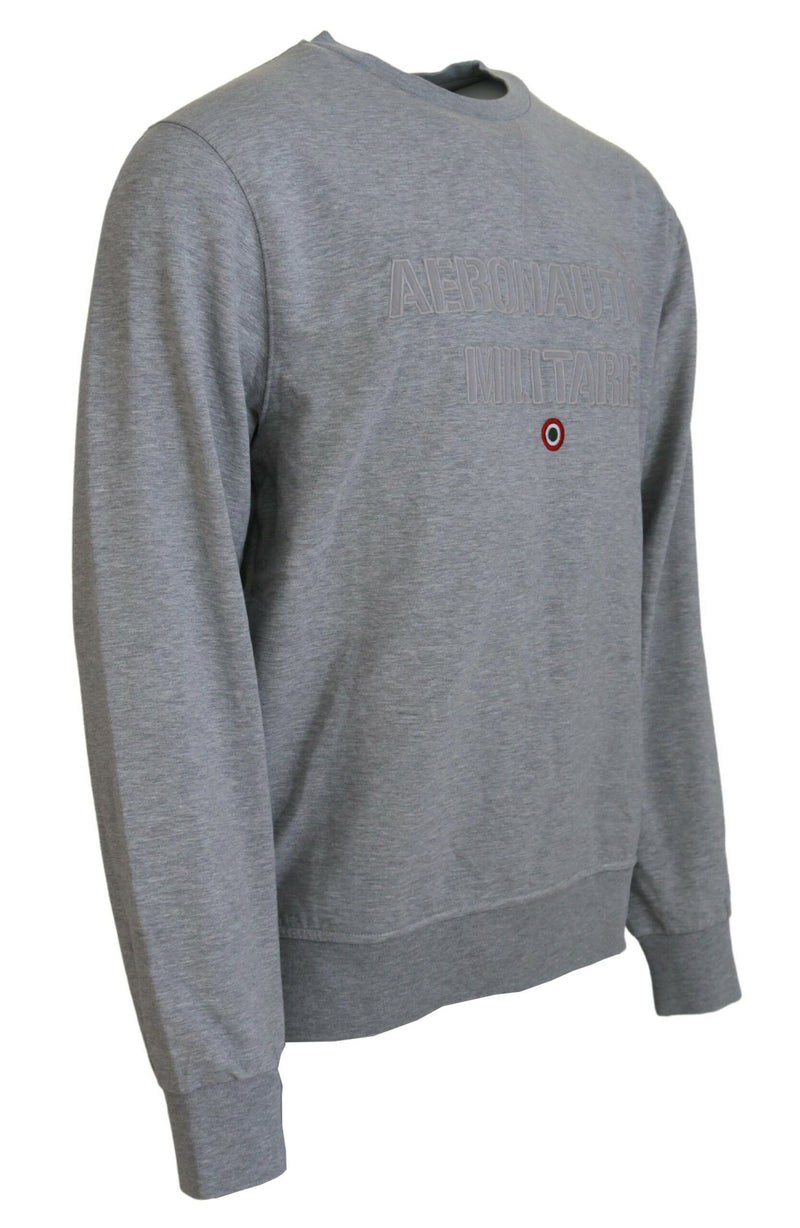 Aeronautica Militare Gray Pullover Sweatshirt for Men