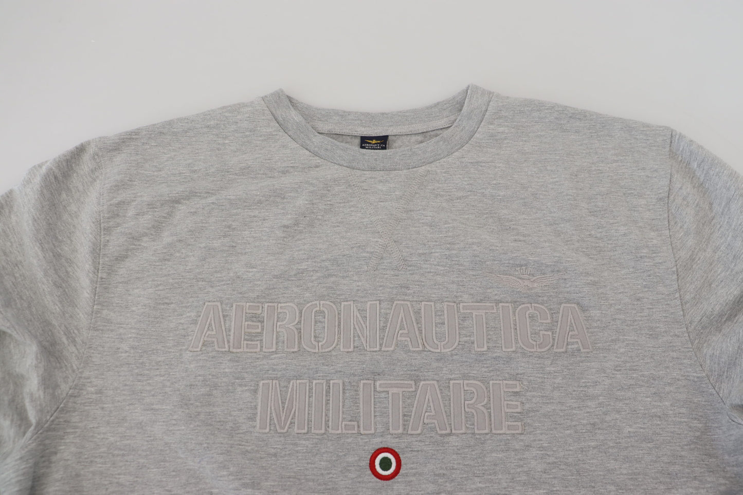 Pull en coton gris à capuche pour homme Aeronautica Militare