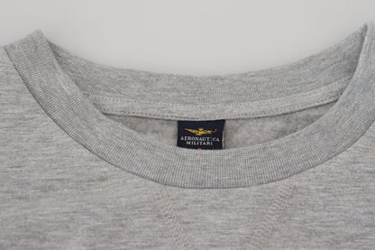 Pull en coton gris à capuche pour homme Aeronautica Militare