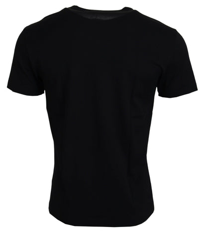 T-shirt à manches courtes en coton noir Dolce & Gabbana avec aperçu des collections à venir
