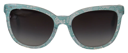 Lunettes de soleil papillon en acétate et dentelle bleues Dolce & Gabbana DG4190