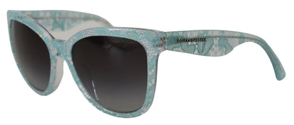 Lunettes de soleil papillon en acétate et dentelle bleues Dolce & Gabbana DG4190