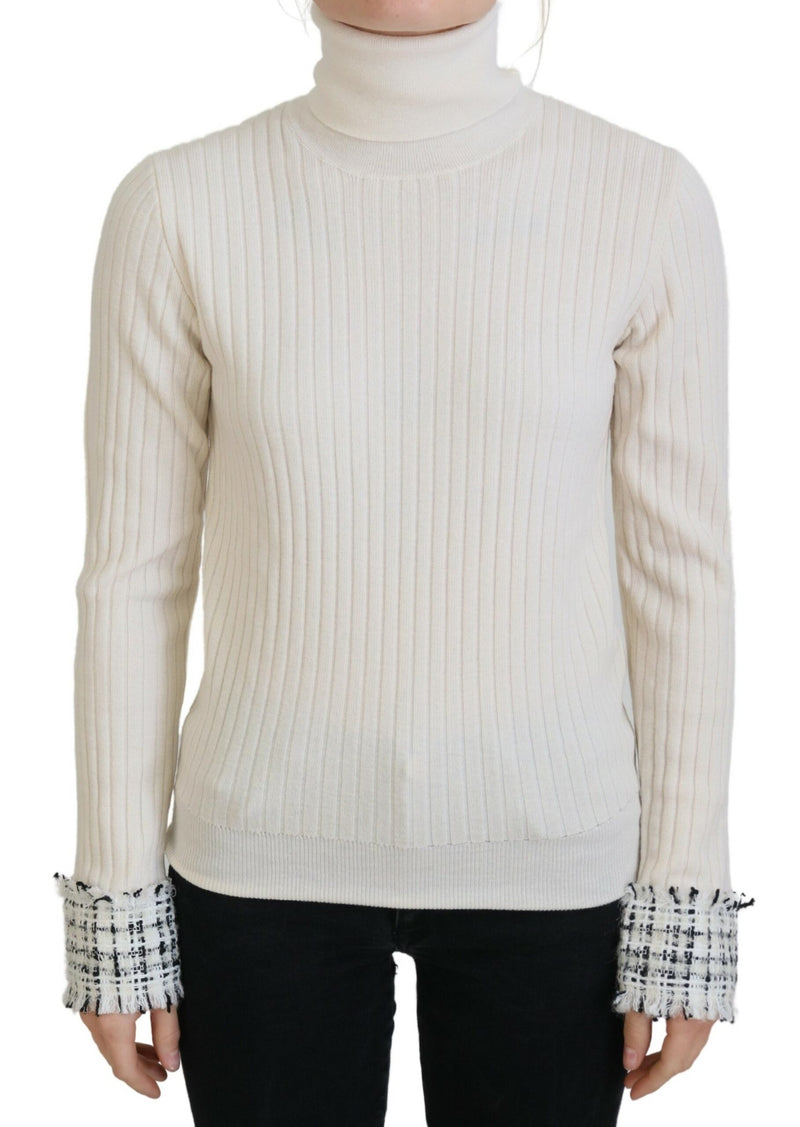 Pull-over Turtleneck Distressed Cuff Ivory de Dolce & Gabbana