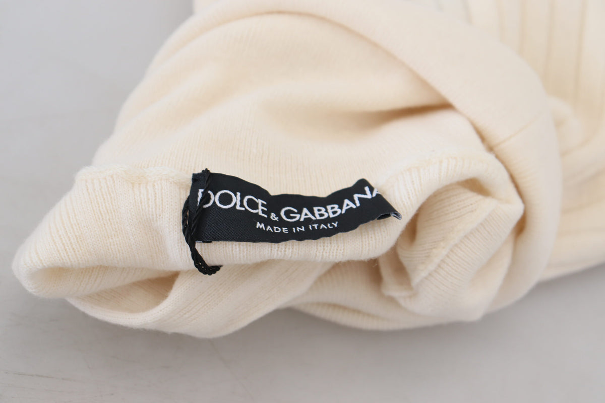 Pull-over Turtleneck Distressed Cuff Ivory de Dolce & Gabbana