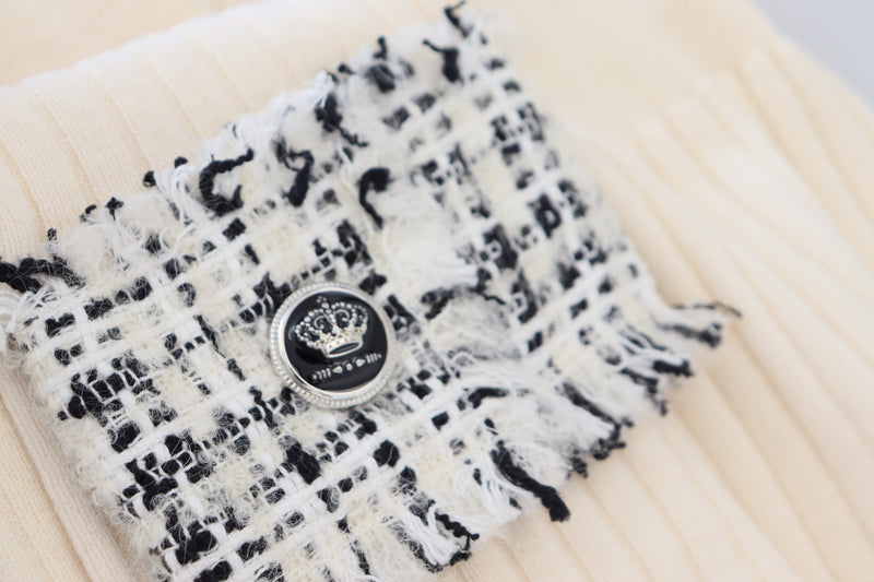 Pull-over Turtleneck Distressed Cuff Ivory de Dolce & Gabbana