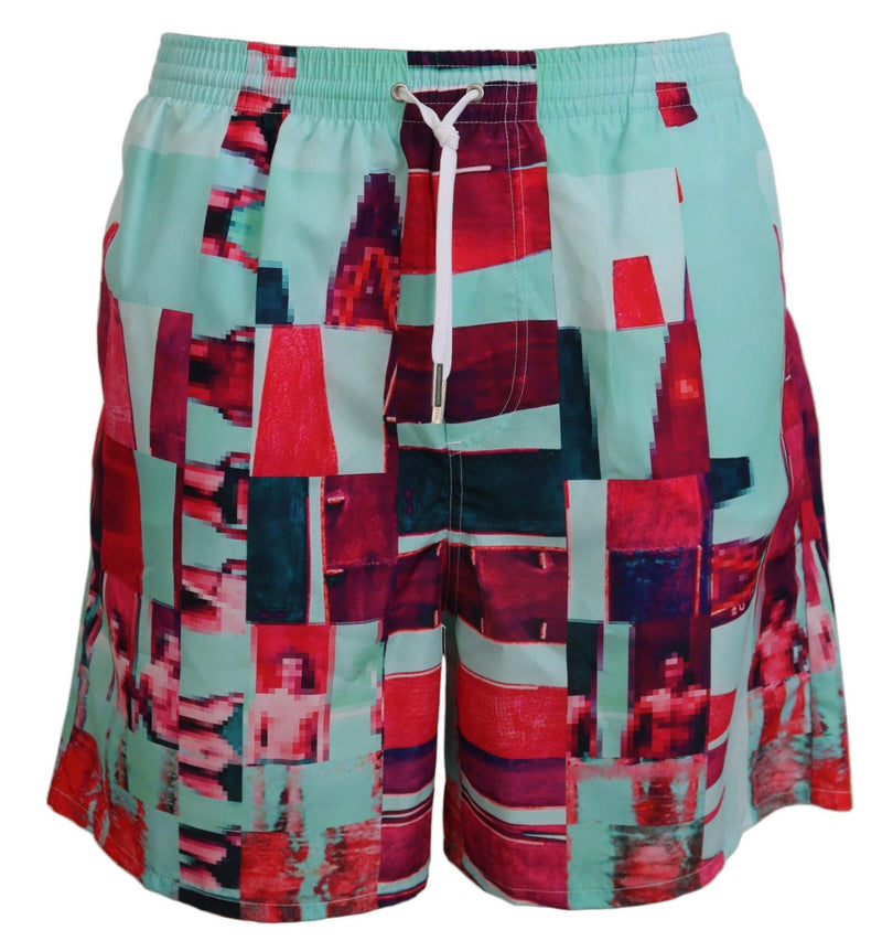 Dsquared² Multicolor Printed Beachwear Shorts for Men