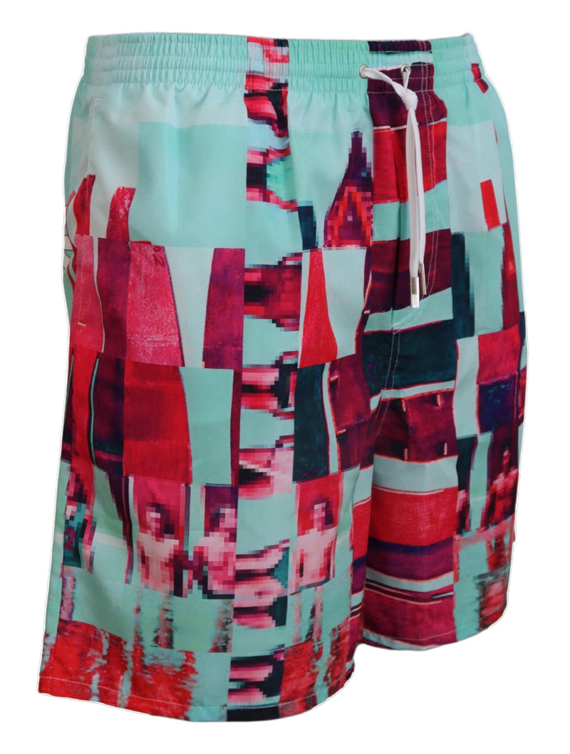 Dsquared² Multicolor Printed Beachwear Shorts for Men
