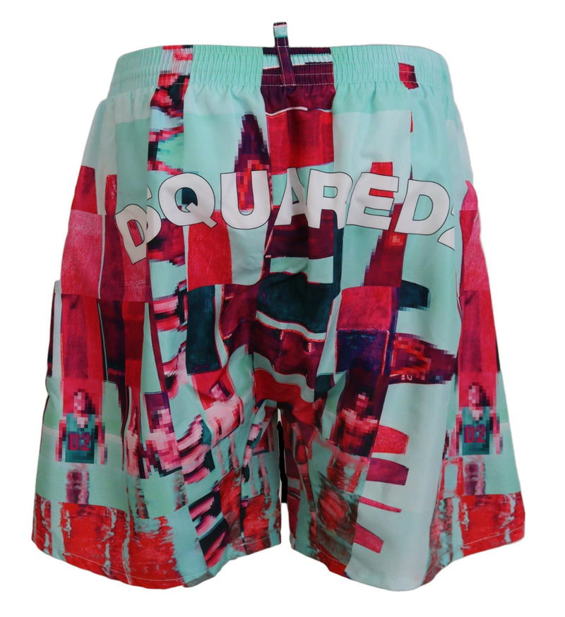 Dsquared² Multicolor Printed Beachwear Shorts for Men