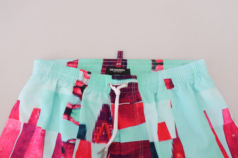 Dsquared² Multicolor Printed Beachwear Shorts for Men