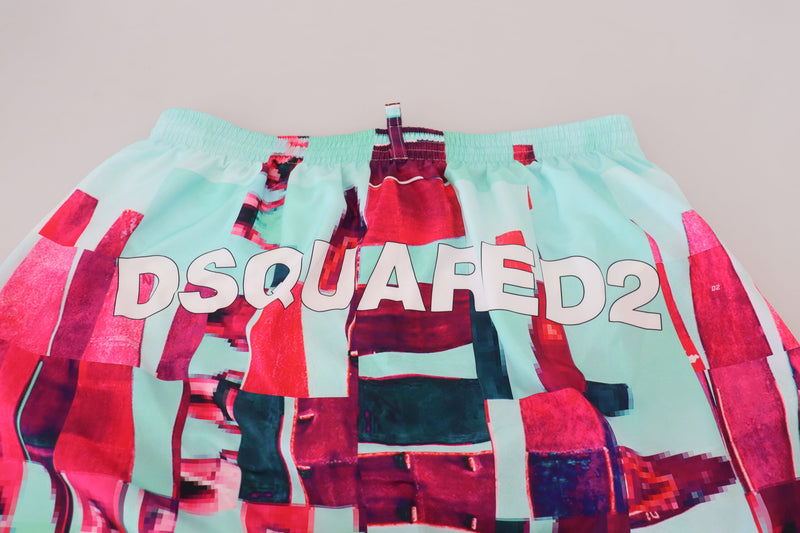 Dsquared² Multicolor Printed Beachwear Shorts for Men