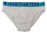 Dsquared² White Icon Logo Cotton Stretch Briefs for Men