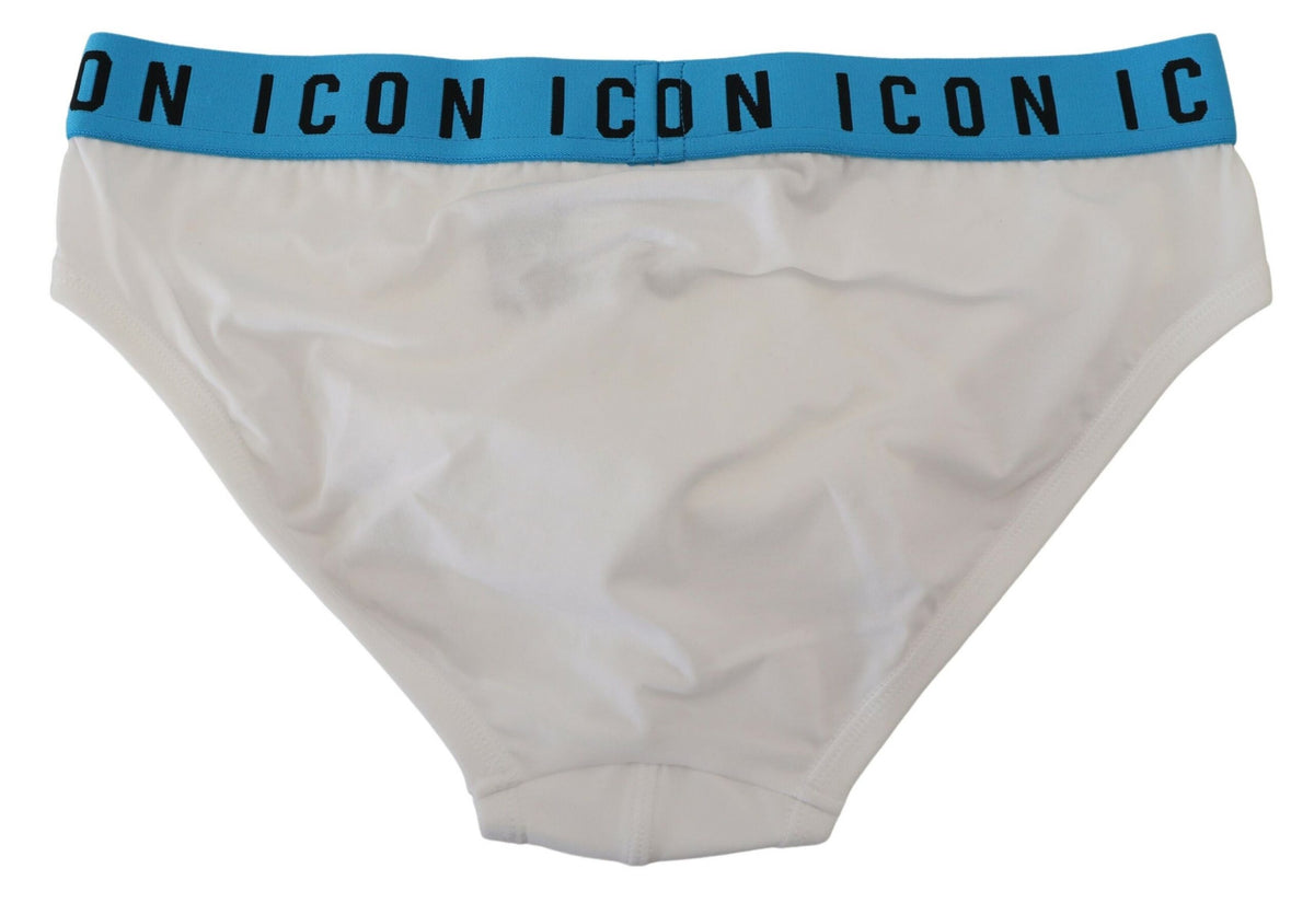Dsquared² White Icon Logo Cotton Stretch Briefs for Men