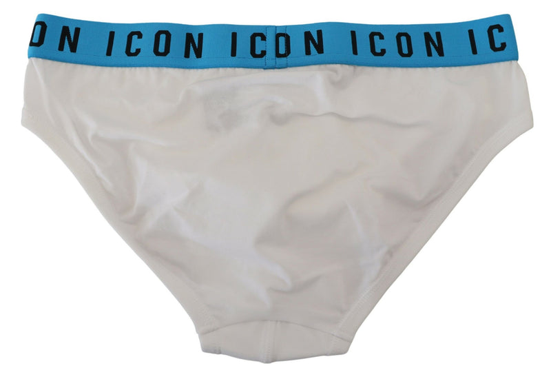 Dsquared² White Icon Logo Cotton Stretch Briefs for Men