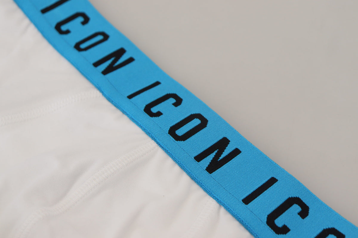 Dsquared² White Icon Logo Cotton Stretch Briefs for Men