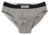 Dsquared² Gray DSURF Logo Cotton Stretch Briefs for Men