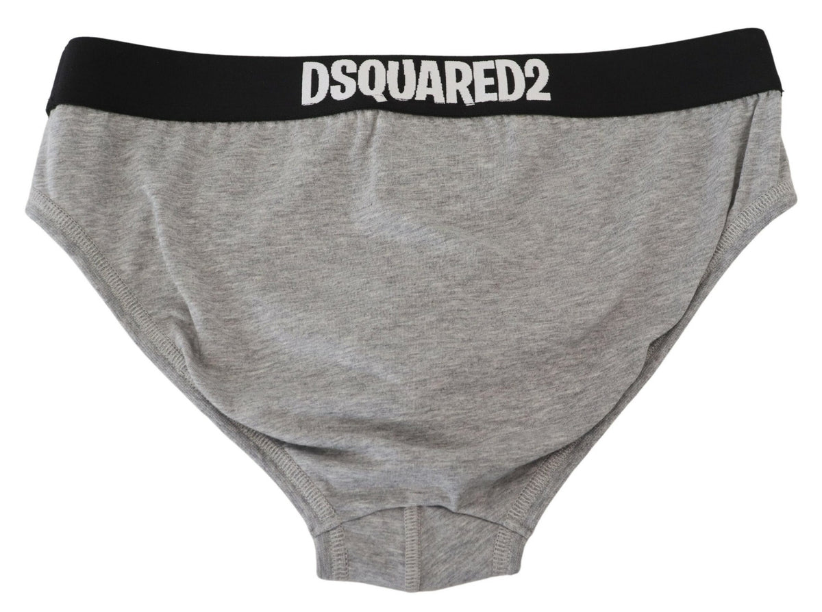 Dsquared² Gray DSURF Logo Cotton Stretch Briefs for Men