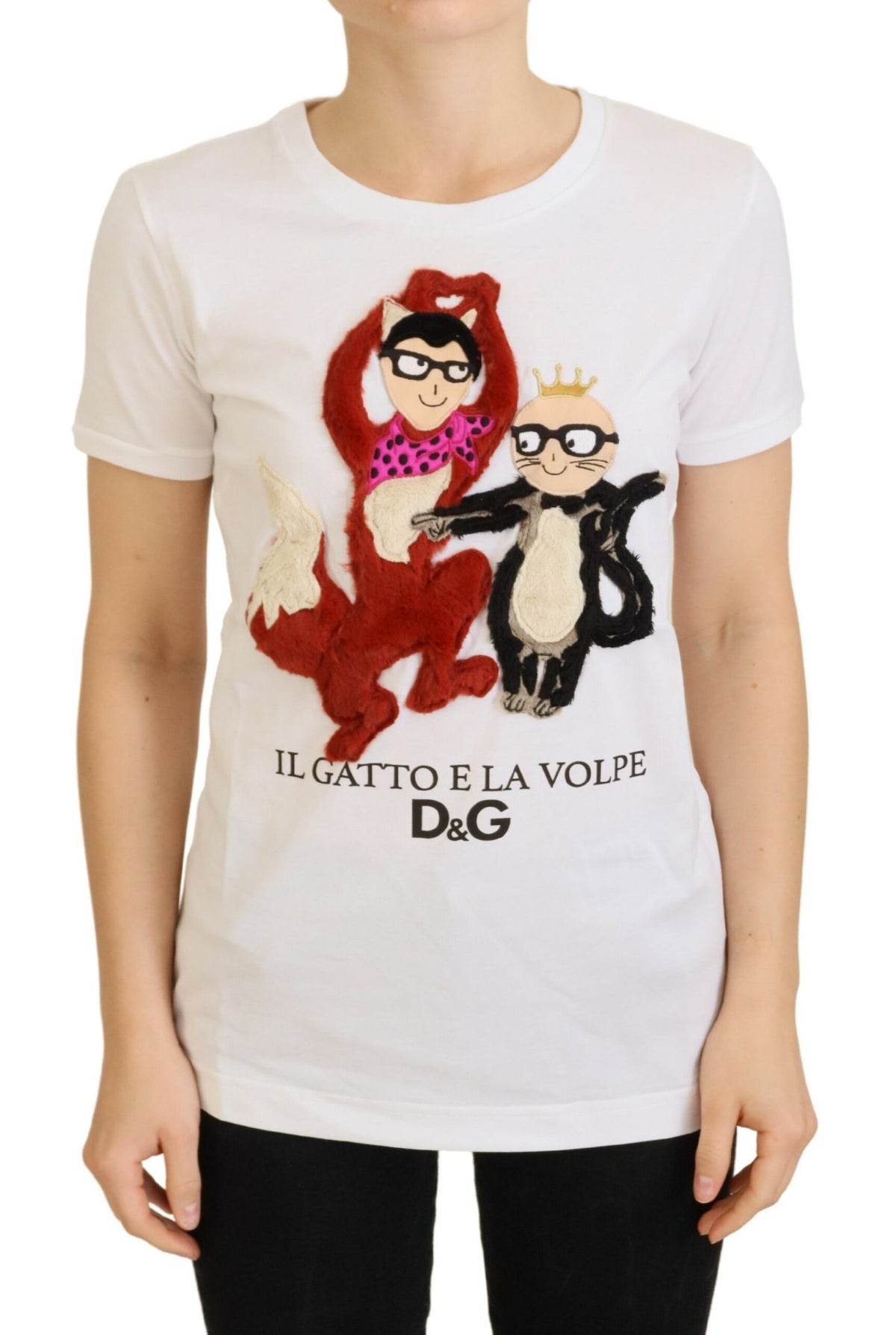 Dolce & Gabbana T-shirt Texturé Blanc à Manches Courtes pour Femme