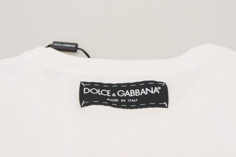 Dolce & Gabbana White Textured Short Sleeve T-shirt for Women